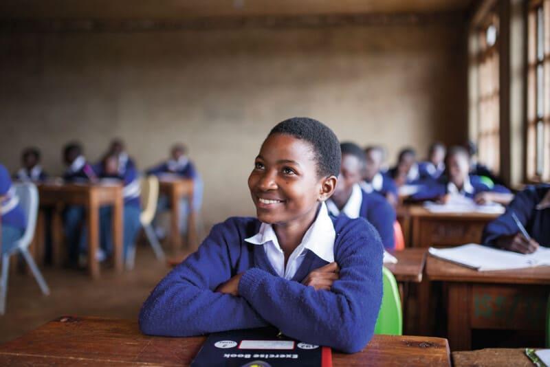 Boy sitting in the class
