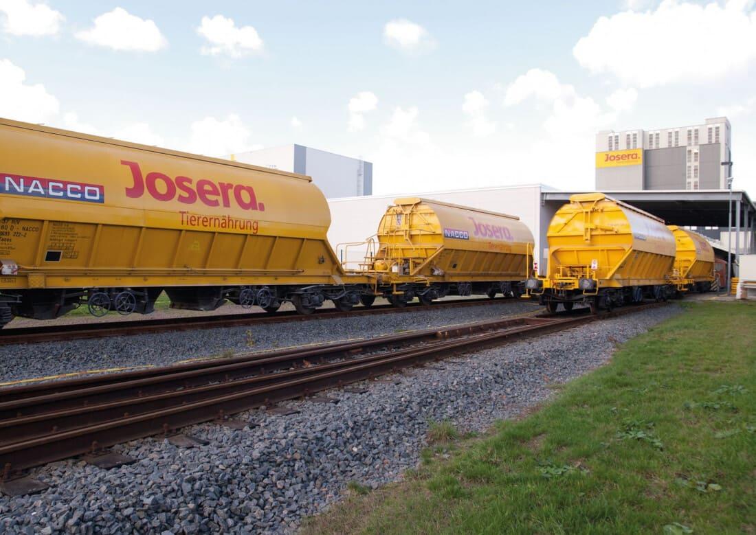 Josera train on companys rail siding